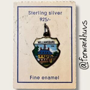 Vintage Sterling Silver Enamel Williamsburg Virginia Charm – Made in Germany